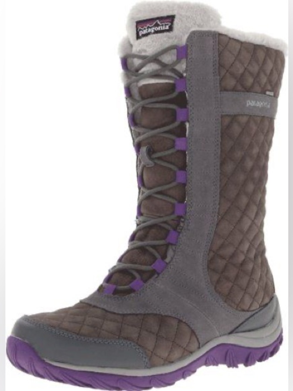 Patagonia Wintertide High Waterproof Snow Boot size 10 Nickel Gray and Purple